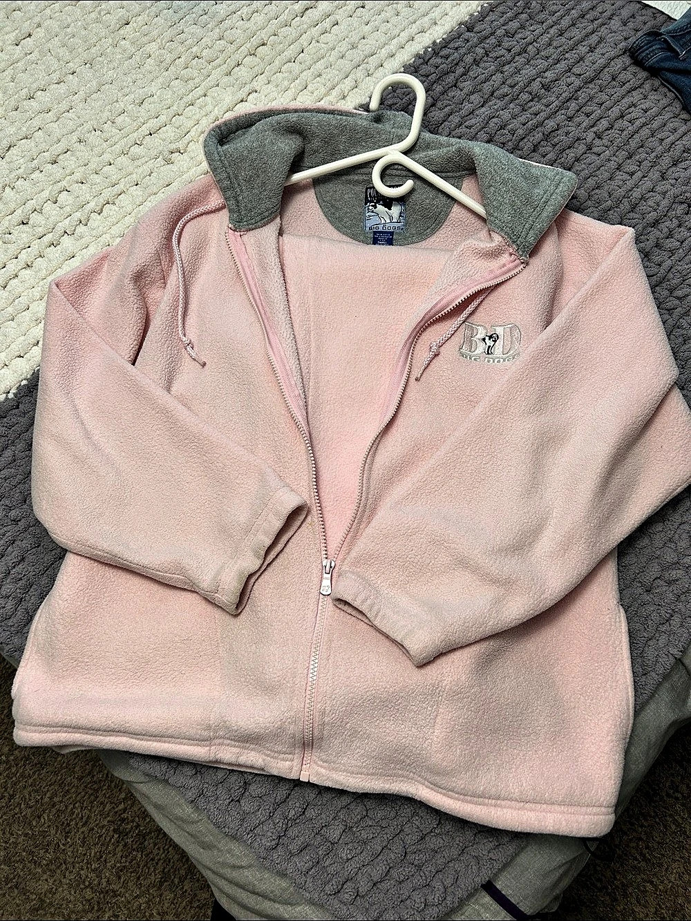 Polar Dog High Tech Gear Big Dog Pink & Gray Small Fleece Set